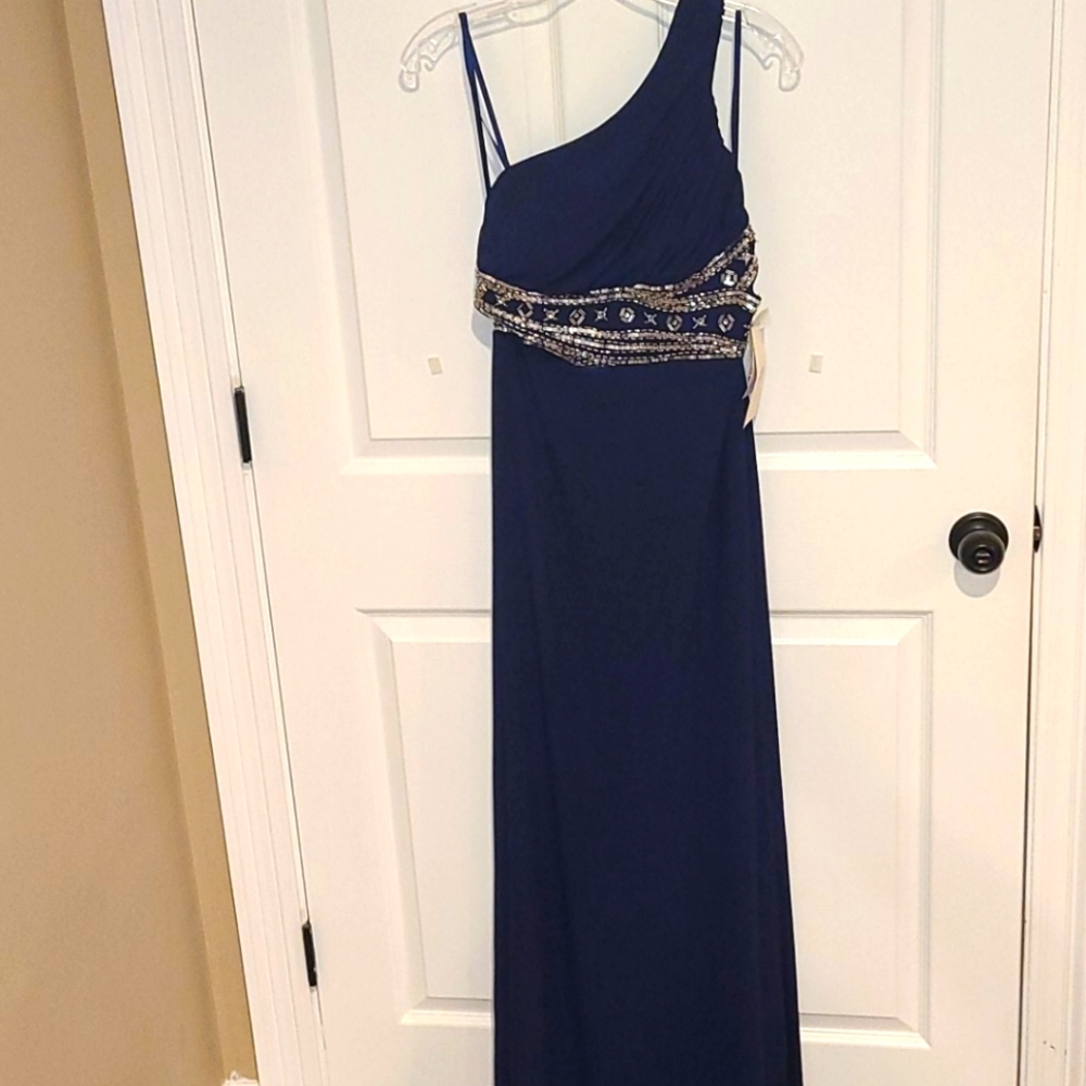 Navy Blue sequin formal dress